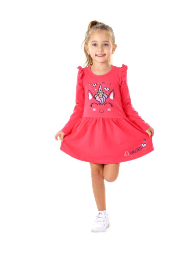 Детска рокля в малина с Еднорог 458874