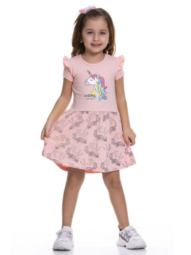 Ежедневна детска рокля с Пони/Еднорог в прасковено 9546561