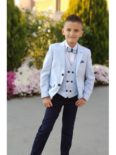 Официален детски костюм за момче със сако в светлосиньо