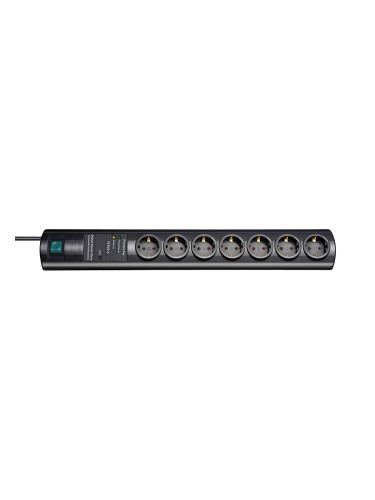 Разклонител със защита 19A, 7 гнезда, 2m кабел, черен, с ключ, Primera-Tec DigiMaster, Brennenstuhl 1153300477