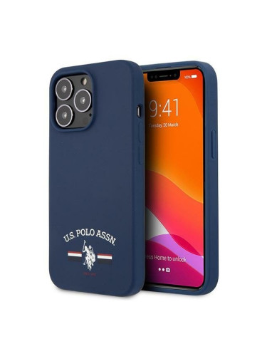 Оригинален гръб US POLO Silicone USHCP13XSFGV - iPhone 13 Pro Max тъмносин