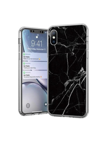 Силиконов гръб WOZINSKY Marble - Samsung Galaxy S21+ 5G черен