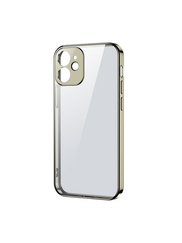 Прозрачен ултратънък гръб JOYROOM New Beauty с цветна рамка - iPhone 12 Pro Max златист
