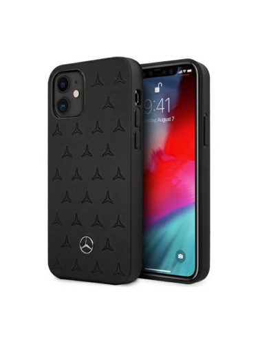 Оригинален твърд гръб MERCEDES Leather Stars MEHCN61PSQBK - iPhone 11 черен