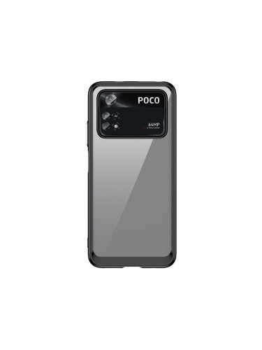 Прозрачен гръб с гел рамка Outer Space - Xiaomi Poco M4 Pro черен