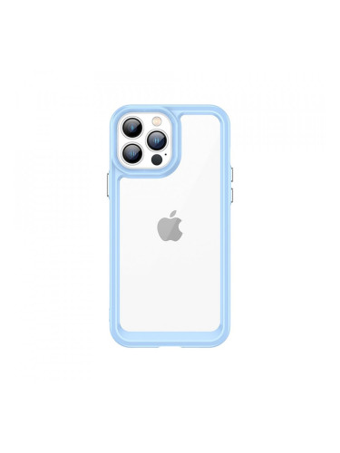 Прозрачен гръб с гел рамка Outer Space - iPhone 13 Pro син