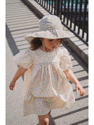 Детска памучна рокля Konges Sløjd къса разкроен модел
