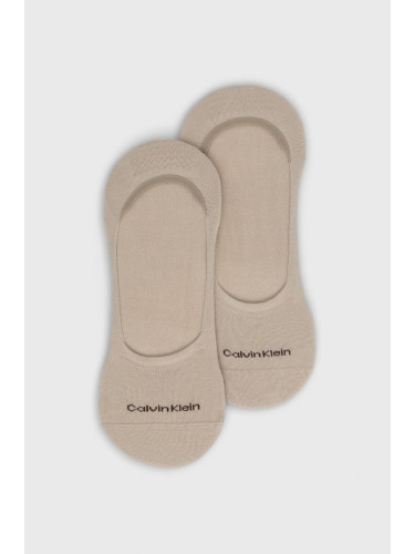 Чорапи Calvin Klein  (2 чифта) мъжки в бежово 701218708