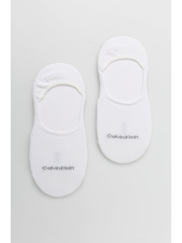 Чорапи Calvin Klein (2-pack) дамски в бяло
