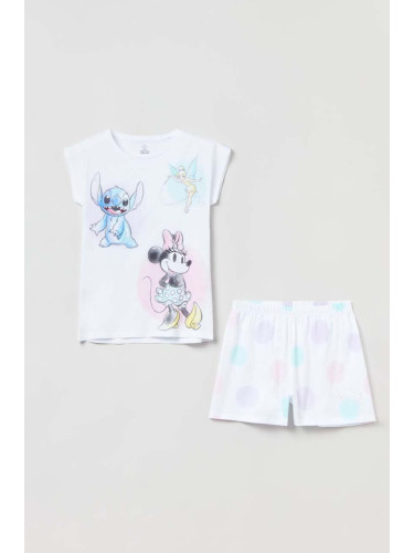 Детска памучна пижама OVS в бяло с принт