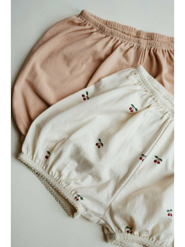 Бебешки къс панталон от памук Konges Sløjd в розово с десен