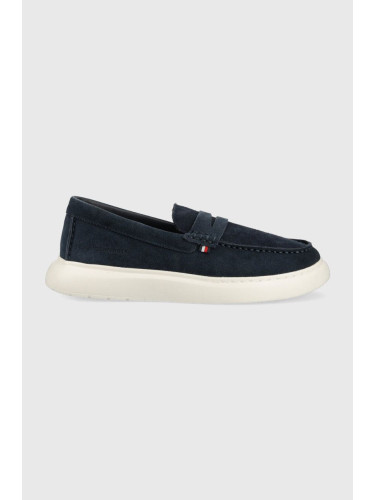 Велурени мокасини Tommy Hilfiger TOMMY HILFIGER HYBRID LOAFER в тъмносиньо FM0FM04440