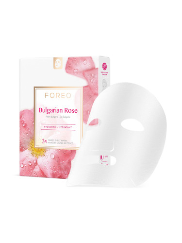FOREO Farm To Face Sheet Mask - Bulgarian Rose ×3 Маска за лице дамски 60gr