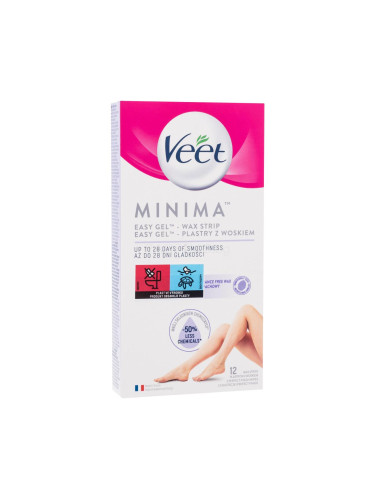 Veet Minima Easy-Gel™ Wax Strips Legs & Body Продукти за депилация за жени 12 бр