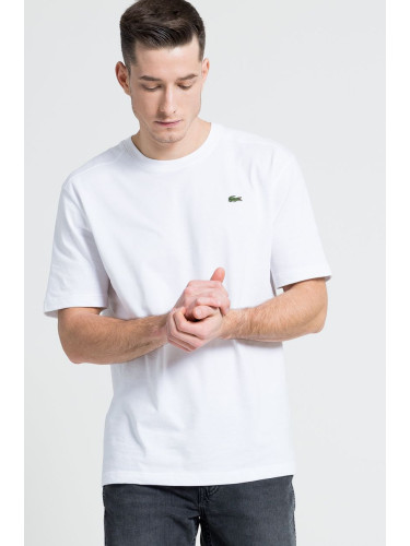 Тениска Lacoste в бяло с изчистен дизайн