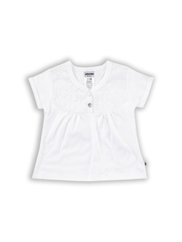 Бяла Блуза с Къс Ръкав за Момиче "Лято" (6-24 мес.)
