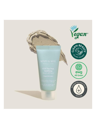 MARY & MAY | Cica Tea Tree Soothing Wash Off Pack, 30 g