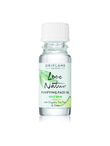 Oriflame Love Nature Organic Tea Tree & Lime почистващо олио за проблемна кожа, акне 10 мл.