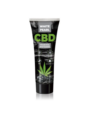 White Pearl CBD Charcoal Whitening избелваща паста за зъби с активен въглен с конопено масло 75 мл.