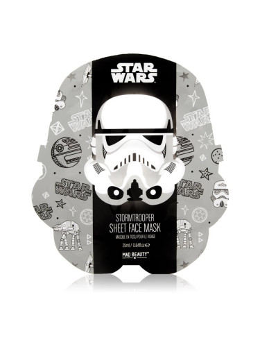 Mad Beauty Star Wars Storm Trooper хидратираща платнена маска с екстракт от зелен чай 25 мл.
