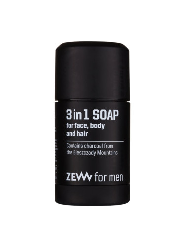 Zew For Men 3 in 1 Soap натурален твърд сапун за лице, тяло и коса 3 в 1 85 мл.