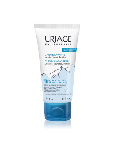Uriage Hygiène Cleansing Cream подхранващ и почистващ крем за тяло и лице 50 мл.