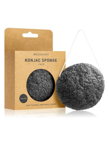 BrushArt Home Salon Konjac sponge нежна ексфолираща гъба за лице Charcoal 5 гр.