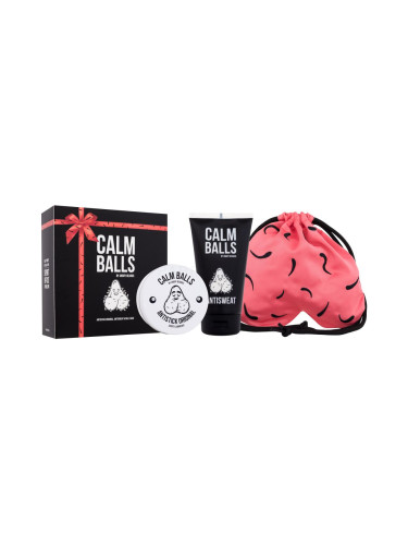 Angry Beards Calm Balls Подаръчен комплект лубрикант Antistick 150 ml + дезодорант за интимните части Antisweat 150 ml + розова торбичка