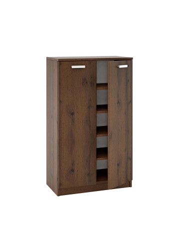 ШКАФ ЗА ОБУВКИ ЛЕОНАРДО 64/35/107 СМ В ТЕКСТУРА ДЪБ ВОТАН С РЕЛЕФЕН ФЛАДЕР