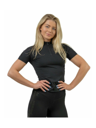 Nebbia Compression Zipper Shirt INTENSE Ultimate Black XS Фитнес тениска