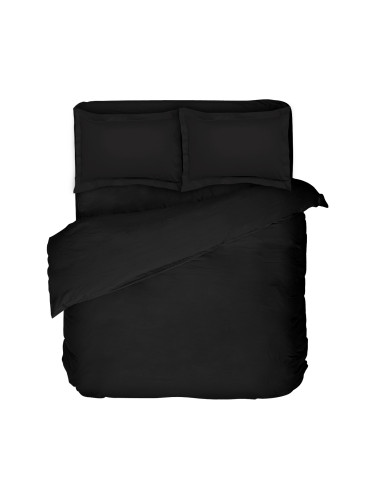 Черно луксозно спално бельо, 100% Памучен сатен, 4 части