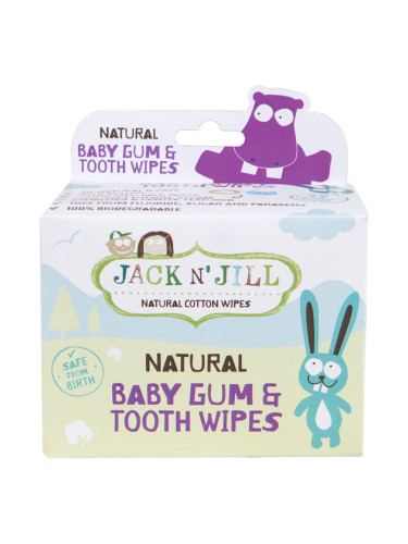 Jack N’ Jill Natural мокри кърпички за защита на зъбите и венците 25 бр.