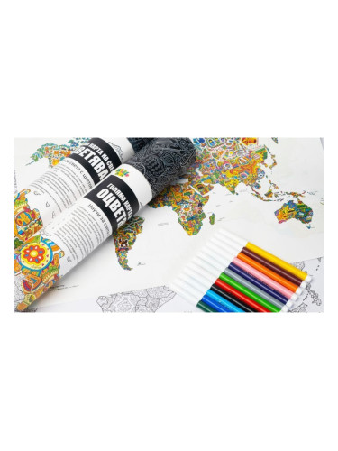 Голям атлас - карта на света за оцветяване