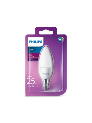 LED свещ Philips E14/4W/230V - CANDLE млечна