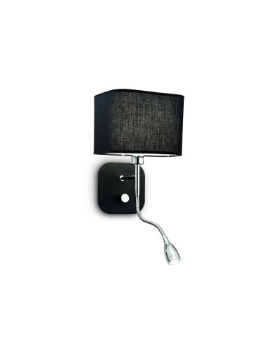 Ideal Lux - Стенна лампа 1xE14/40W/230V + LED/1W/230V черна