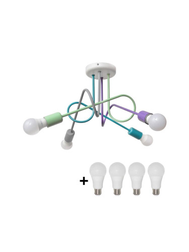 LED Полилей за повърхностен монтаж OXFORD 4xE27/10W/230V