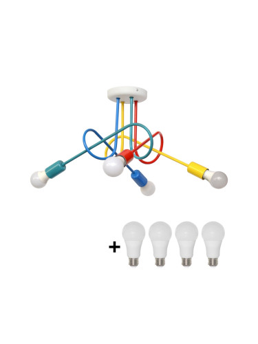 LED Детски полилей за прикрепяне OXFORD 4xE27/10W/230V