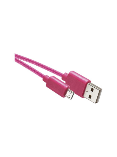 USB кабел USB 2.0 A конектор / USB B микро конектор розов