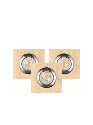 Spot-Light 2515339-Комплект 3x LED вградени лампи VITAR 1xGU10/5W/230V пясъчник