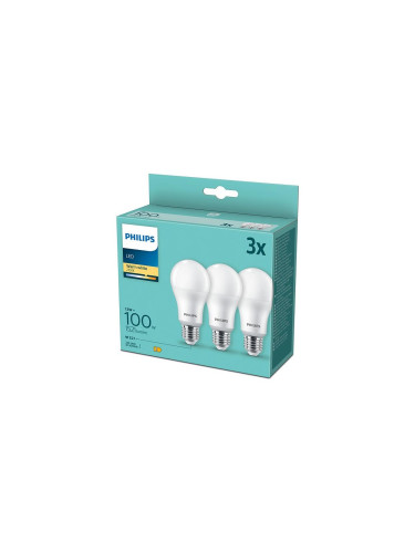 К-кт 3x LED Крушка Philips A60 E27/13W/230V 2700K