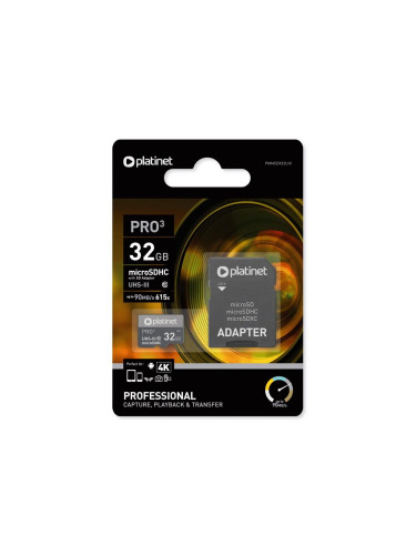 MicroSDHC 32GB U3 Pro 90MB/s + SD адаптер