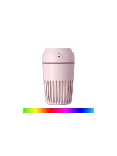 LED RGB Овлажнител за въздух 300мл LED/2W/5V розов