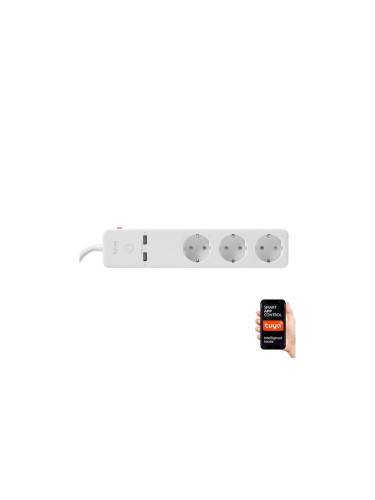Разклонител SMART с превключвател 1,5m + 2xUSB/Wi-Fi Tuya SCHUKO