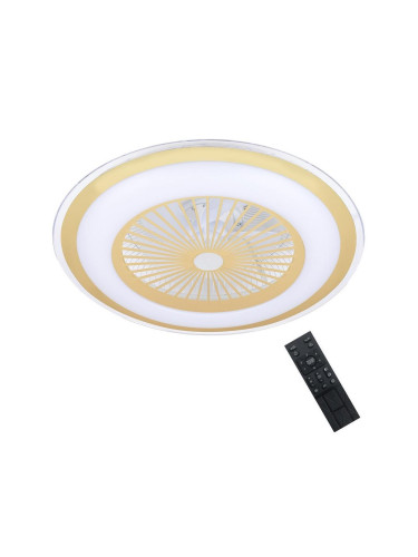 Brilagi - LED Димируема лампа с вентилатор RONDA LED/48W/230V златист + д.у.