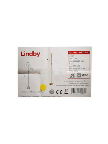Lindby - Лампион JOST 1xE27/10W/230V + 1xE14/5W