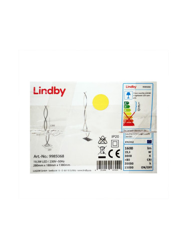 Lindby - LED Лампион BOBI LED/24W/230V
