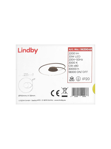 Lindby - LED Плафон JOLINE LED/33W/230V
