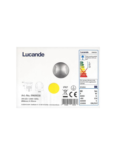 Lucande - LED Екстериорна лампа за вграждане HELENE LED/3W/230V IP67