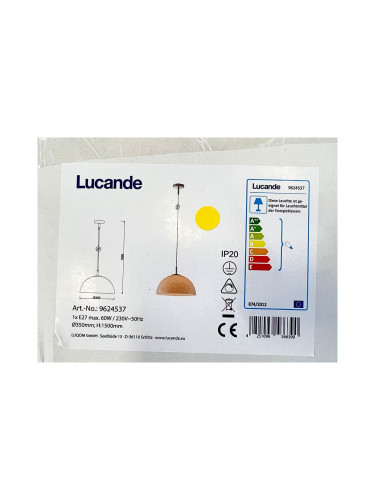 Lucande - Пендел LOURENCO 1xE27/60W/230V