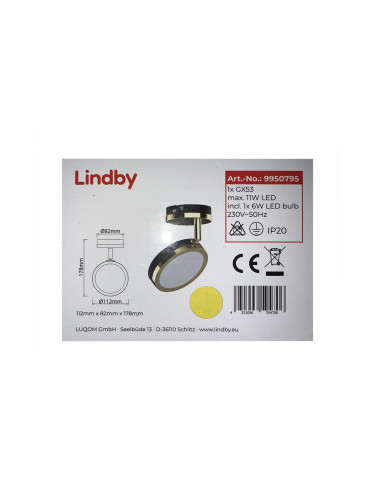 Lindby - LED Спот 1xG53/6W/230V